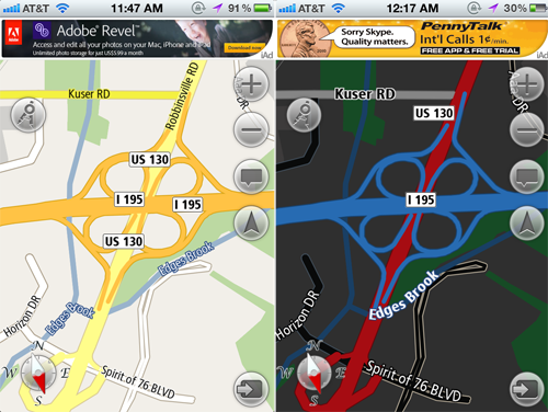 GPS app sensing context