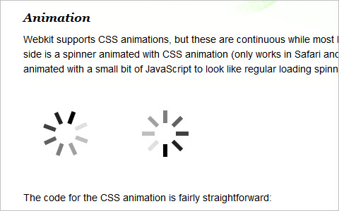 CSS3 loading spinners without images