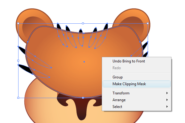 Tiger pattern, making clipping mask