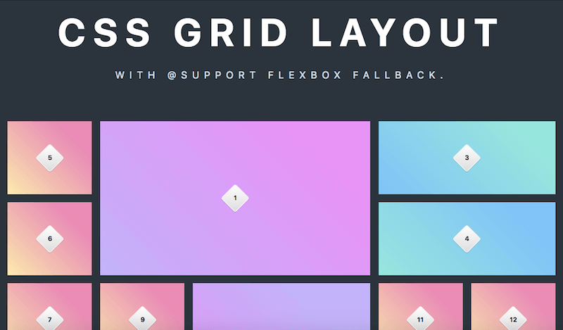 CSS Grid Layout with @support Flexbox Fallback