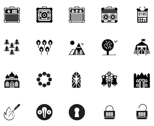 Solid icons.