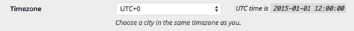 The WordPress timezone field