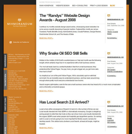 Showcase of Unusual Layouts - Mihmorandum: The Small Business Web Design + Local SEO Blog