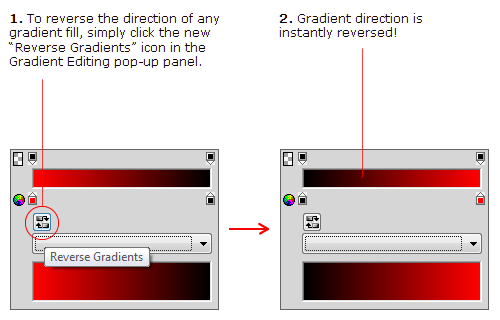 New Gradient Reverse Option in Fireworks CS5