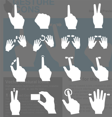Free Icon Sets - Gesturecons - Multi-Touch Icons