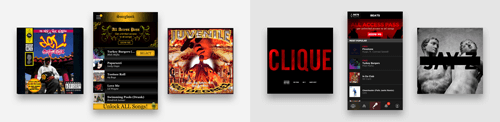 Raw energy vs modern sophistication: the album art influences of AutoRap's old (left) and new (right) designs