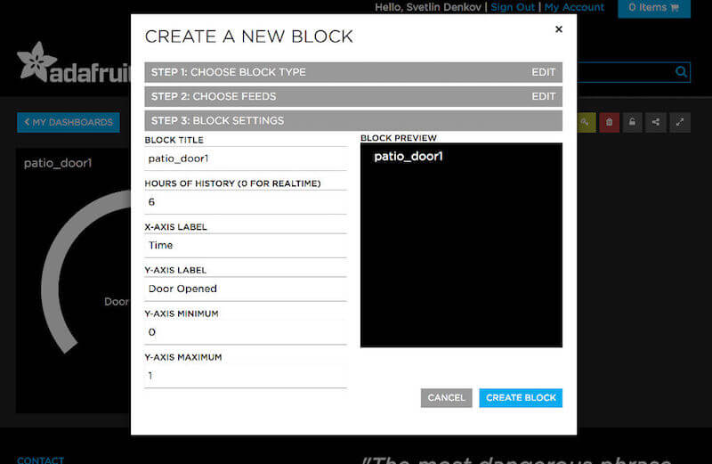 Details for Line Chart block