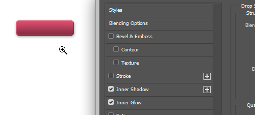 Holding Command + Spacebar to access the zoom tool within Blending Options.