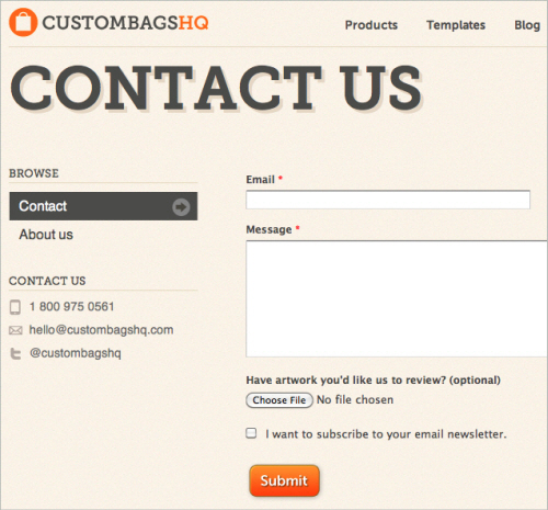 Contact us - Custom Bags HQ