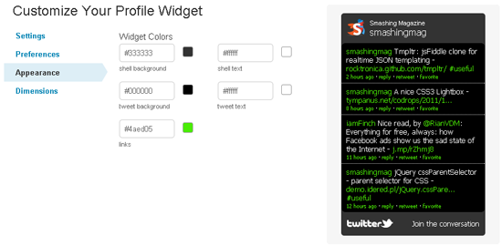 Official Twitter Profile Widget