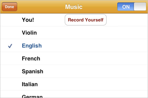 The "Wheels on the bus" iphone and ipad app allows users to listen to the song in several languages
