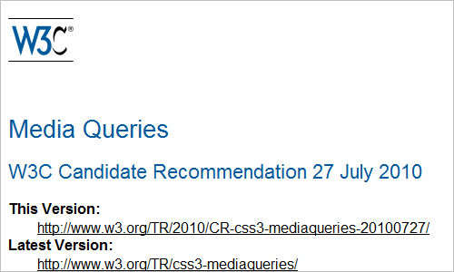 Media Queries - W3C Specification