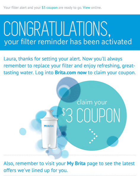 Brita’s filter reminder feature