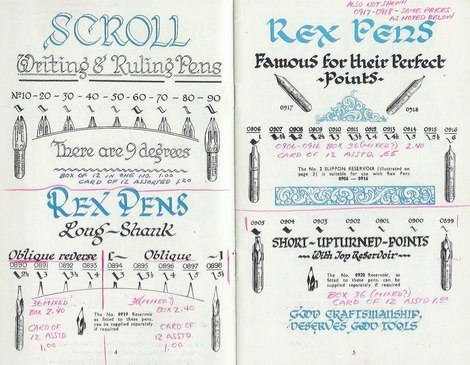 Lettering and Handwriting - 1961 William Mitchell Pen Catalog