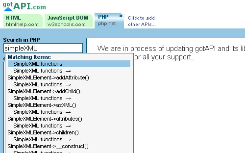 gotAPI/PHP - Screenshot