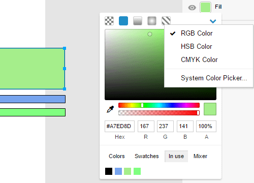 Switch between color modes