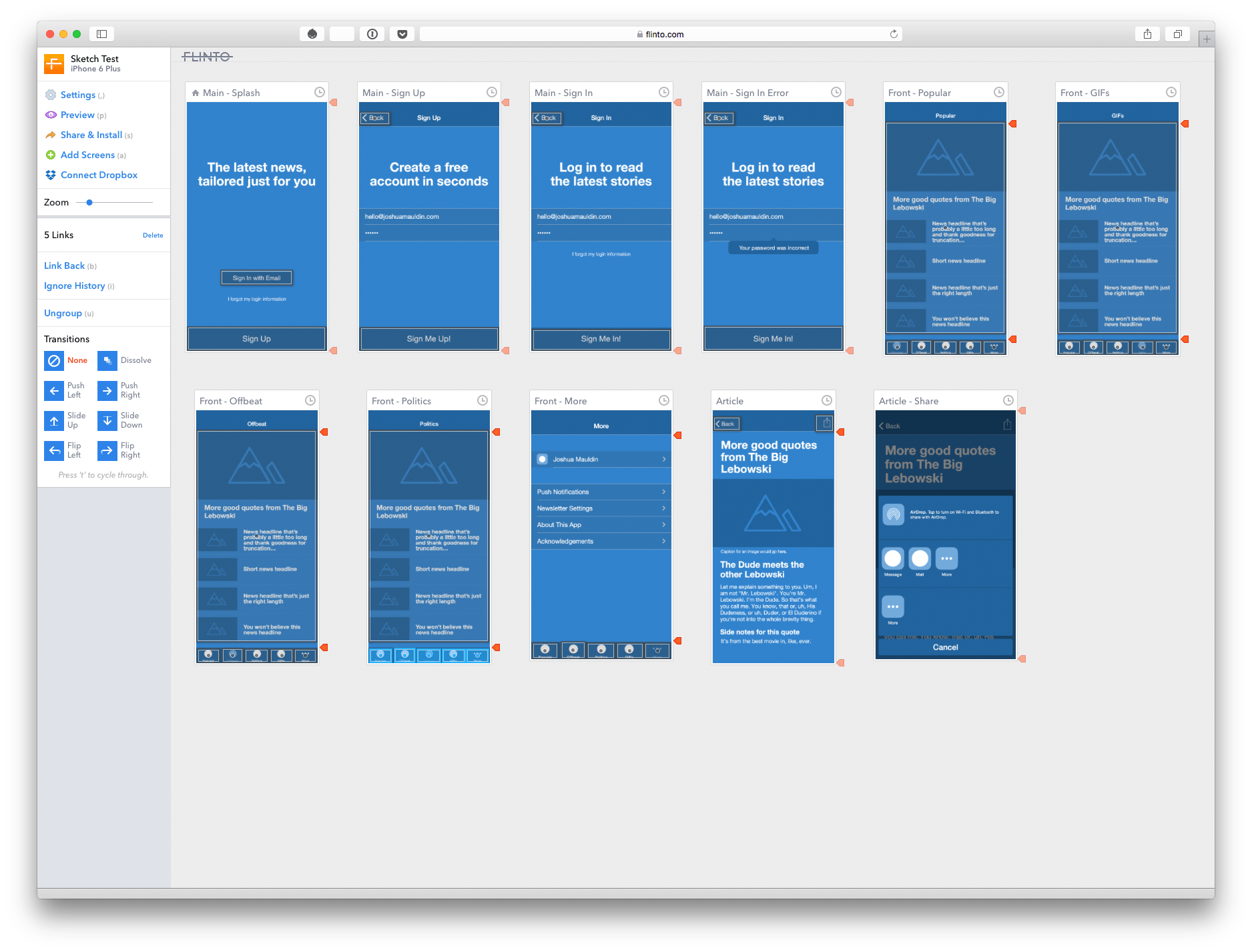 Prototyping with Sketch