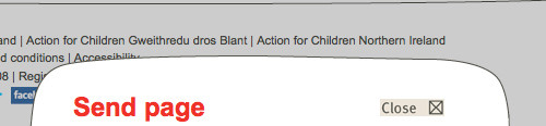 Example of inline popup window bug on Action for Children website