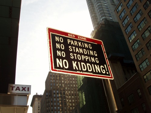 Wayfinding and Typographic Signs - no-parking---no-kidding