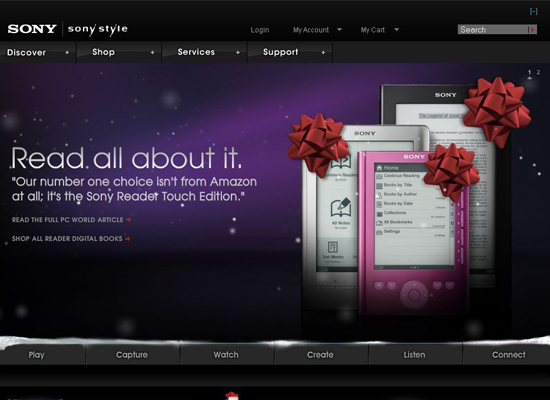 sony-style website, online store