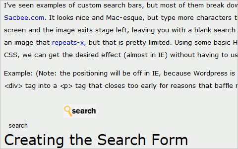 Create Custom Search Bars with Image Replacement using CSS