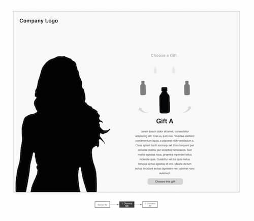 Wireframe with user flows embedded