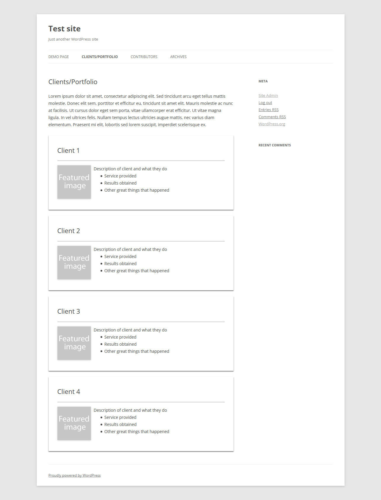 index page template for word
