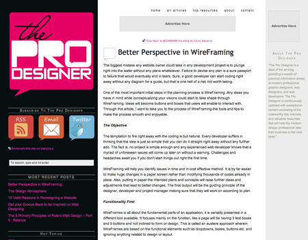 Wireframes Screenshot