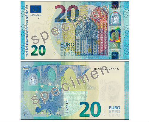 Euro bill of the Europa series - banknote design