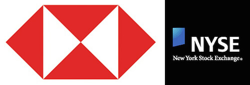 The logos of HSBC and the NYSE