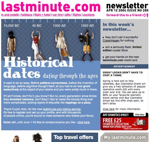 Lastminute.com newsletter