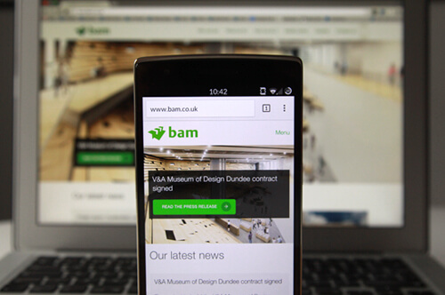 BAM website on mobile