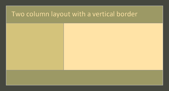 Two column layout with two vertical borders