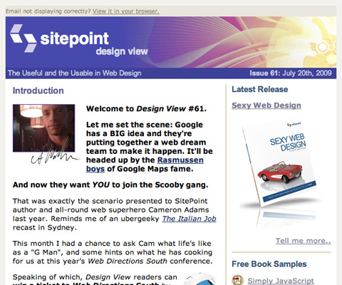 SitePoint Design View