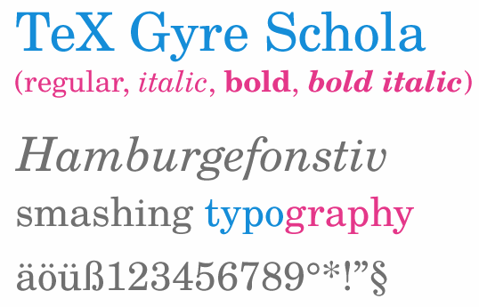 Typography Free Fonts - Tex Gyre Schola