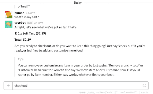 Ordering tacos with Taco Bell's chatbot