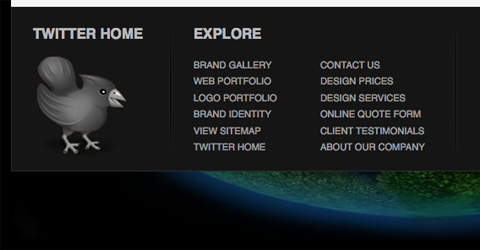 Showcase of Design Elements - Footer Sitemap