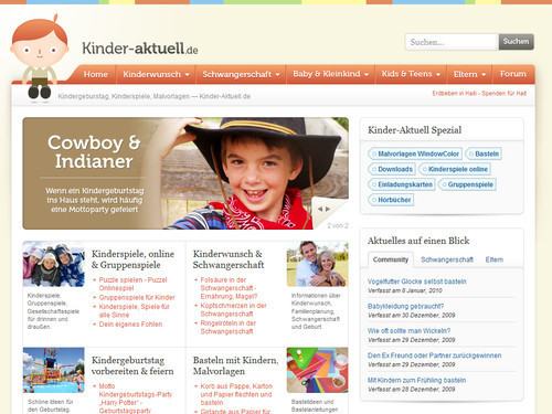 German Web Design - kinderspiele, malvorlagen, kindergeburtstag
