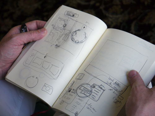 Sketchnotes in Duane Bray's notebook.