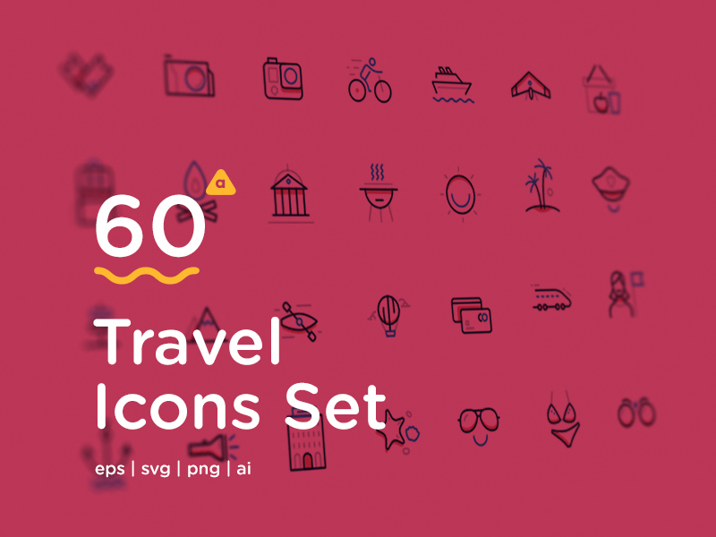 Travel icons cover shot