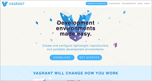 Screenshot of Vagrant homepage.