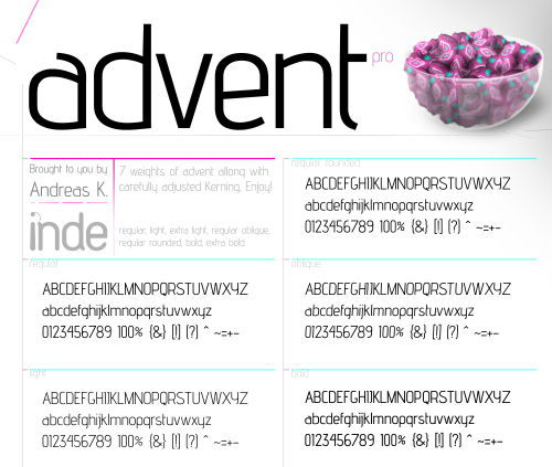 Advent Free Font Screenshot