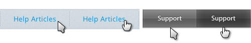 The target to the left lets a few pixels of screen real estate go to waste. The target to the right makes itself larger and quicker to click by exploiting every pixel at its disposal.