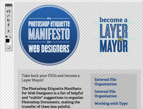 The Photoshop Etiquette Manifesto for Web Designers