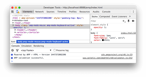 An AMP document that passes validation