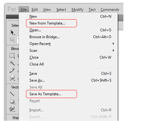 New Templates in Fireworks CS5