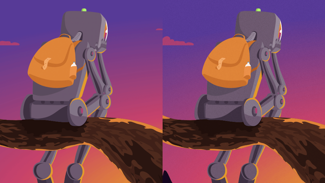 The illustration with and without a noise layer.