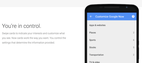 Google Now: You're in control