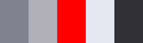 While this color scheme at first glance looks like another standard gray and red palette, if you look more closely you’ll see that the grays are actually tones of blue.