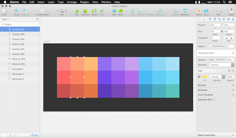 Sketch with blending modes 